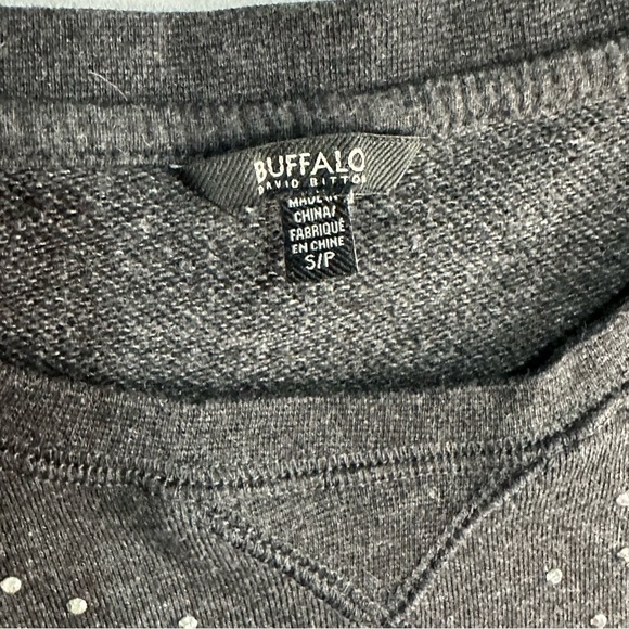 Buffalo Studded Sweatshirt Charcoal Gray Size S - Picture 2 of 4